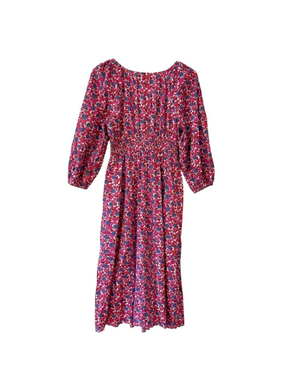 J. Crew V-neck Midi Dress in Berry Floral, Size Small - Picture 3 of 6